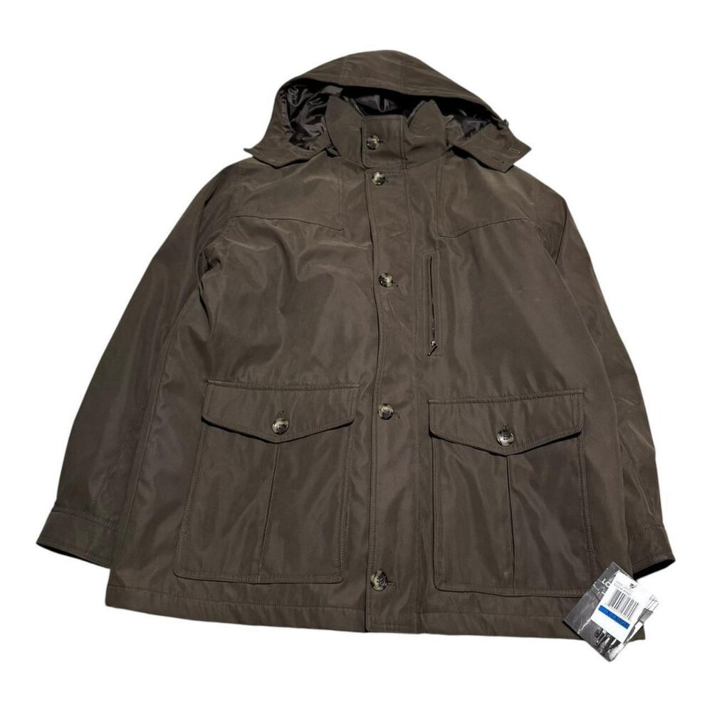 NWT London‎ Fog L45221 Rhino Gray Full Zip Polyester Blend Coat Adult XL